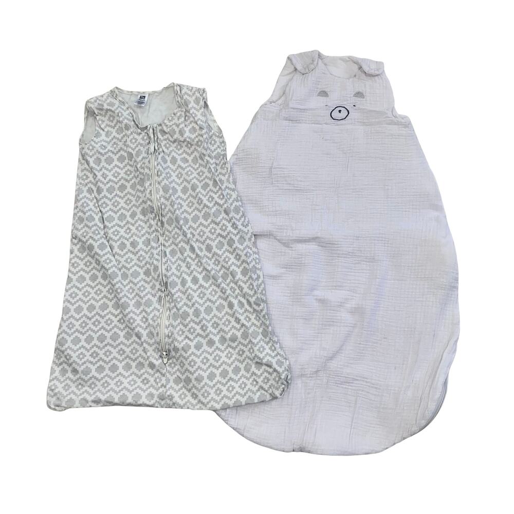 Baby Sleep Sack Bundle - Comforter Bear & Patterned Wearable Blanket (6-12M)